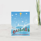 すべての生き物の宗教的星 犬 動物の休日のグリーティングカード シーズンカード (正面)