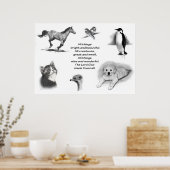 すべての生素晴らしき物&小:鉛筆スケッチ ポスター (キッチン)