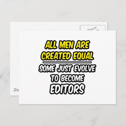 すべての男性が同等に作成…編集者 ポストカード (正面/裏面)