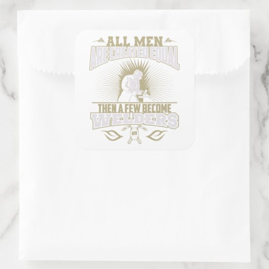 すべての男性はEqual Weldersステッカーを作成される スクエアシール (バッグ)