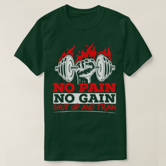 すべての痛みNo Gain Gym重量挙げボディビルF Tシャツ (デザイン正面)