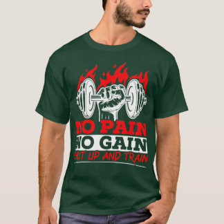 すべての痛みNo Gain Gym重量挙げボディビルF Tシャツ