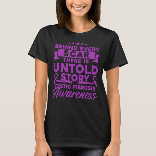 すべての瘢痕嚢胞性線維症の認識度の後ろに Tシャツ (正面)