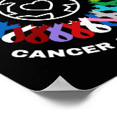 すべての癌が問題認識度すべての色のリボン ポスター (角)