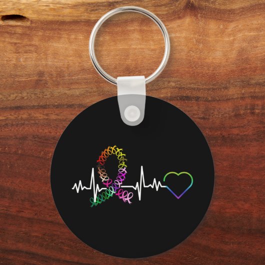 すべての癌が問題認識度日心拍数がん キーホルダー (正面)
