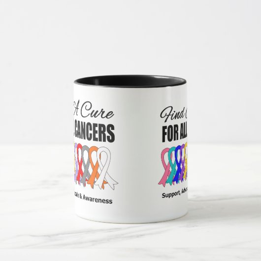 すべての癌のための治療のリボンを見つけて下さい マグカップ (中央)