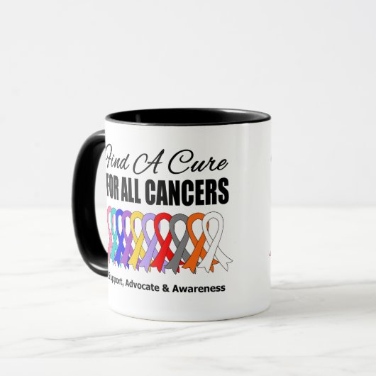 すべての癌のための治療のリボンを見つけて下さい マグカップ (正面左)