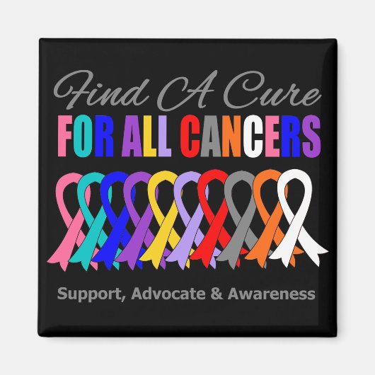 すべての癌のための治療のリボンを見つけて下さい マグネット (正面)