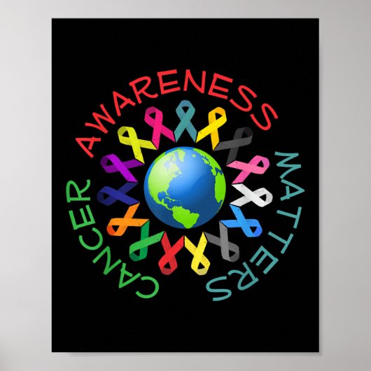 すべての癌のリボンすべての癌認識度 ポスター (正面)