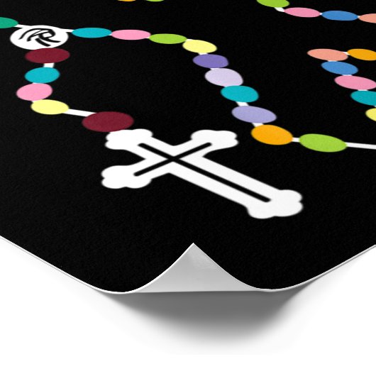 すべての癌の問題認識度すべてのリボンを交差 ポスター (角)