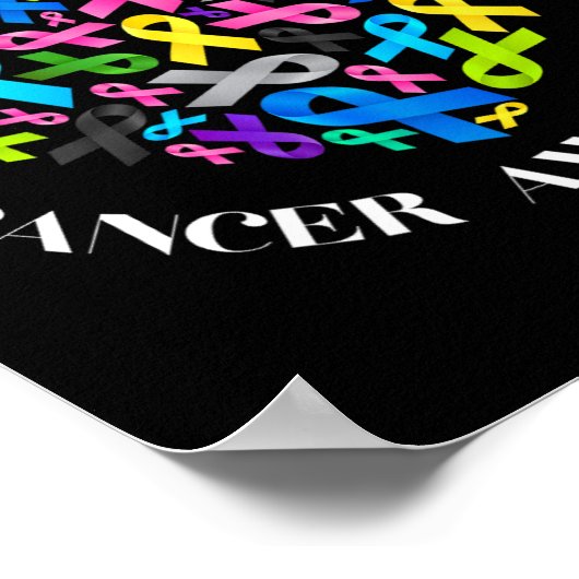 すべての癌の問題認識度すべての癌リブと戦う ポスター (角)