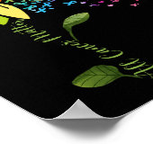 すべての癌の問題認識度日ひまわりリボン ポスター (角)