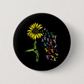 すべての癌の問題認識度日リボン 缶バッジ (正面)