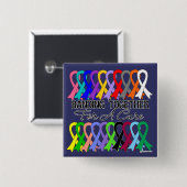 すべての癌の治療のために一緒にバンディング 缶バッジ (正面&裏面)