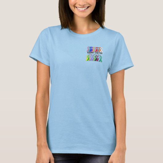 すべての癌の治療のために一緒にバンディング Tシャツ (正面)