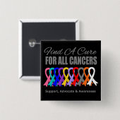 すべての癌の治療リボンを見つける 缶バッジ (正面&裏面)