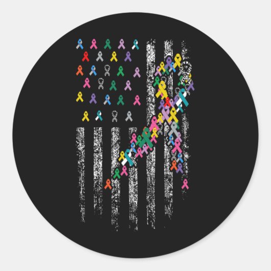 すべての癌問題の世界がん認識度リボン ラウンドシール (正面)