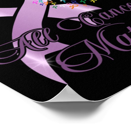 すべての癌認識度すべてのリボン世界がん認識 ポスター (角)