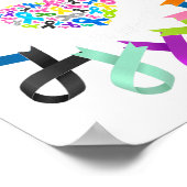 すべての癌認識度ハートがんカラフル帯 ポスター (角)