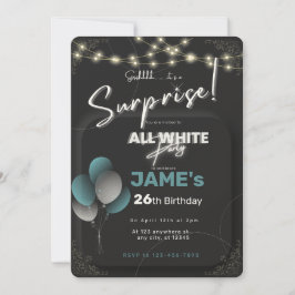 すべての白い事件の驚きの誕生日の招待 招待状