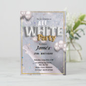 すべての白い問題またはパーティの招待状 招待状 (スタンド正面)