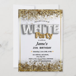 すべての白い問題またはパーティの招待状 招待状