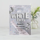 すべての白い問題またはパーティの招待状 招待状 (スタンド正面)