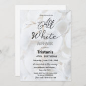 すべての白い問題またはパーティー 招待状 (正面/裏面)