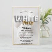 すべての白い問題またはパーティー 招待状 (スタンド正面)
