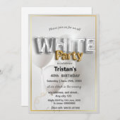 すべての白い問題またはパーティー 招待状 (正面/裏面)