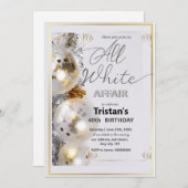 すべての白い問題またはパーティー 招待状 (正面/裏面)