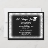 すべての白い装いのテーマの卒業のパーティの招待状 招待状 (正面)