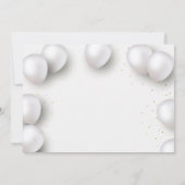 すべての白い誕生日パーティー白い写真の夜 招待状 (裏面)