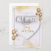 すべての白い関係の誕生日の招待 招待状 (正面/裏面)