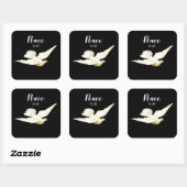 すべての白い鳩のクリスマスグリーティングバードへの平和 スクエアシール (シート)