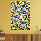 すべての目の水を見る陰謀カラーアートワーク キャンバスプリント (インサイチュ (リビング))