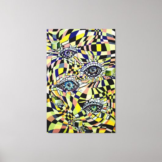 すべての目の水を見る陰謀カラーアートワーク キャンバスプリント (正面)