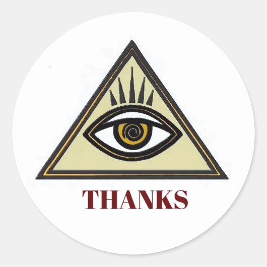 すべての目を見て、文字ステッカーを追加 ラウンドシール (正面)