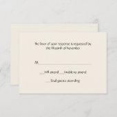 すべての目的のアイボリー応答カード 出欠カード (正面/裏面)