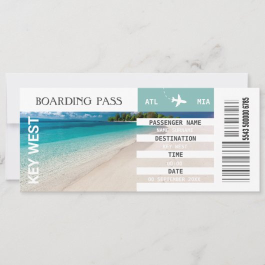 すべての目的地の飛行機の搭乗券の週末 招待状 (正面)