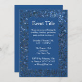 すべての目的招待状 |青いグリッター 招待状 (正面/裏面)