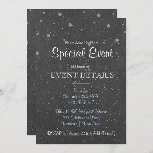 すべての目的 |黒板の星 招待状 (正面/裏面)