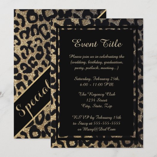 すべての目的 | Leopard Print 招待状 (正面/裏面)