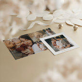 すべての瞬間に喜び　エレガントなスクリプト　フォトコラージュ 三つ折りクリスマスカード