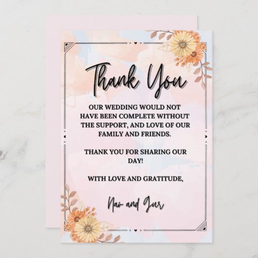 すべての瞬間に感謝の気持ちを込めて サンキューカード (正面/裏面)