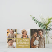 すべての瞬間を幸せに - 4枚の写真のコラージュ - ゴールド シーズンカード (スタンド正面)