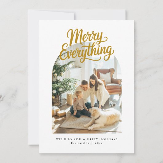 すべての瞬間を現代的にアーチ写真でクリスマスカード シーズンカード (正面)