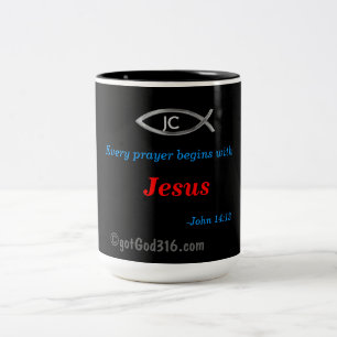 すべての祈りの言葉はイエスから始まるgotGod316.com ツートーンマグカップ