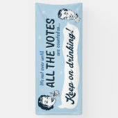 すべての票をカウント |バナー |レトロ おもしろい 横断幕 (縦)