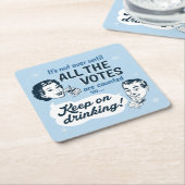 すべての票をカウント |紙コースター |レトロ おもしろい スクエアペーパーコースター (アングル)